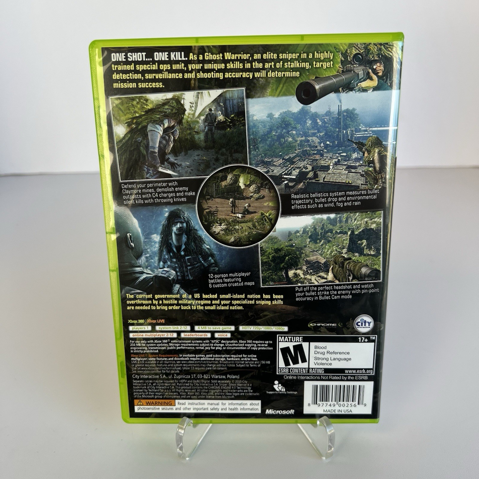 Sniper: Ghost Warrior (Microsoft Xbox 360, 2010) Complete CIB Pristine