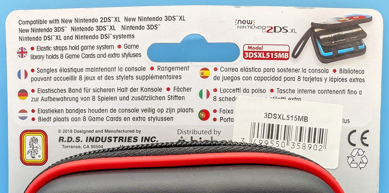 Nintendo 3DS/2DS XL RDS Game Traveler Super Mario Carrying Case DSi 3DSXL515MB