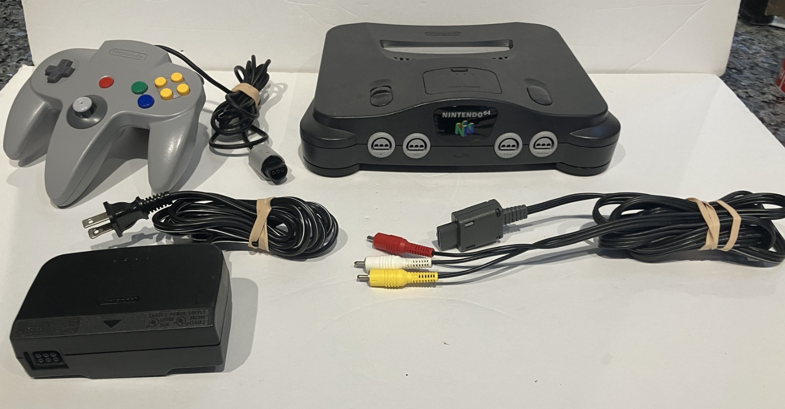 Nintendo 64 Box w/ Controller / 6ft. Power Supply/ AU Cable-TESTED !