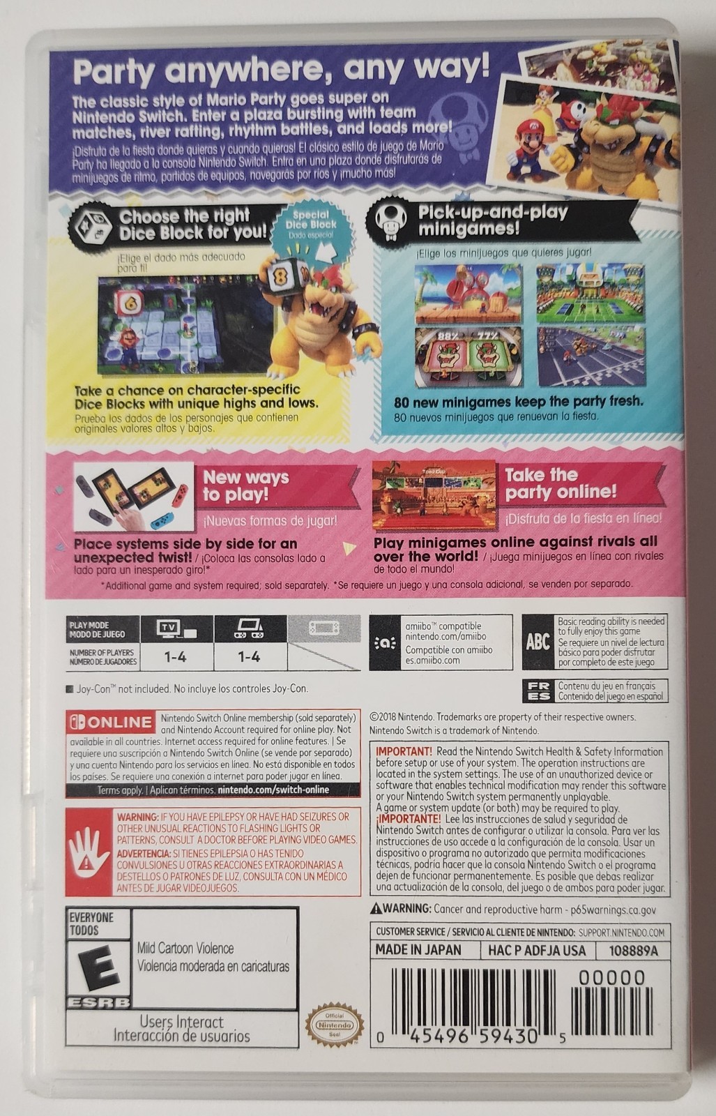 Super Mario Party (Nintendo Switch, 2018) Tested W/ Fast Shipping