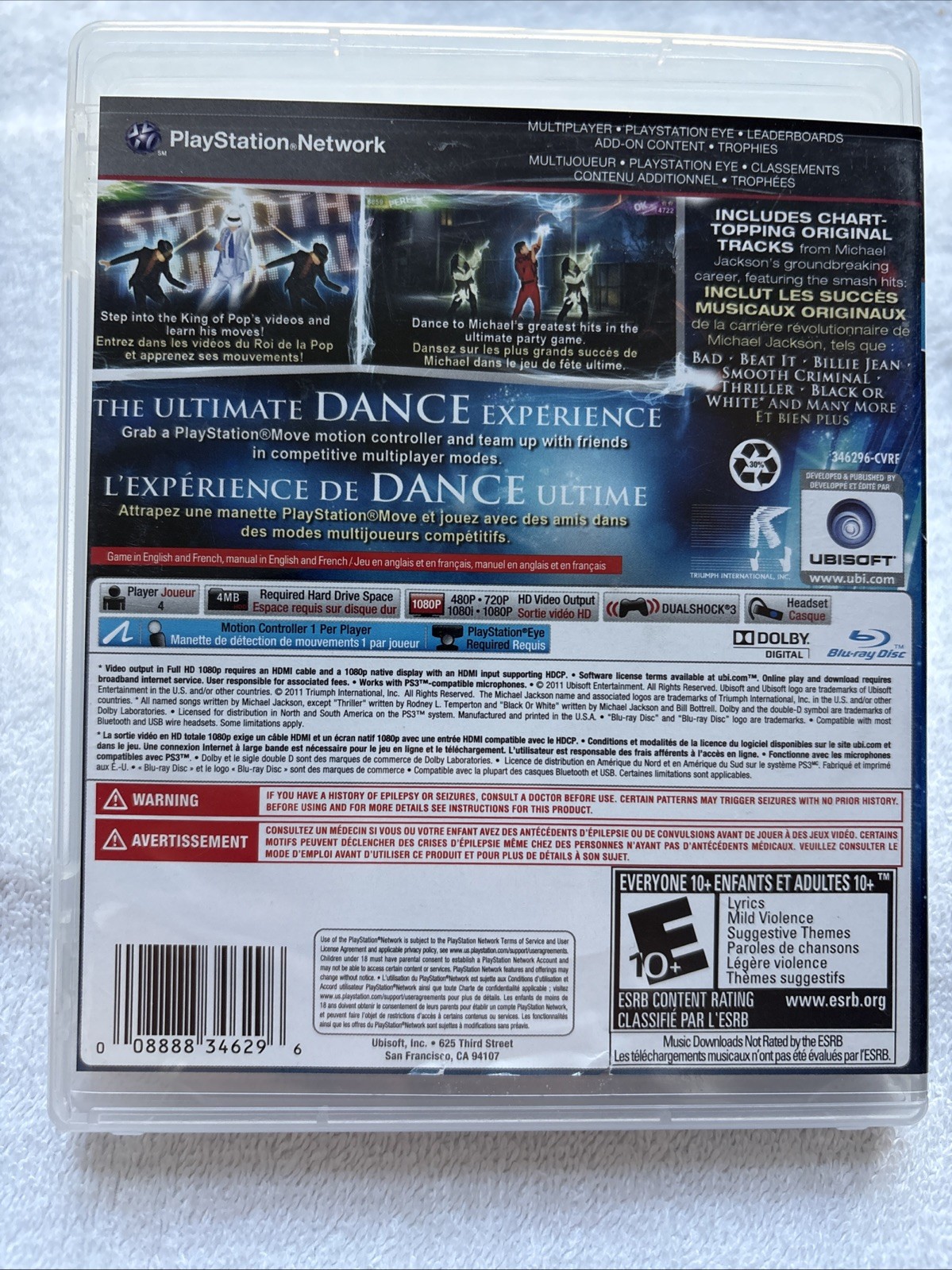Michael Jackson The Experience Sony PlayStation 3 PS3 Complete CIB Game