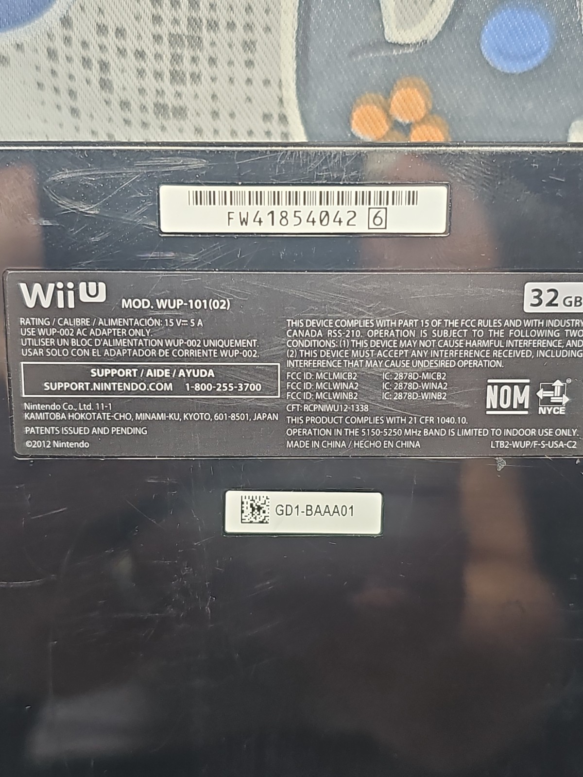 Nintendo Wii U 32GB Deluxe Black WUP-101(02) W/2 Games CLEANED & TESTED