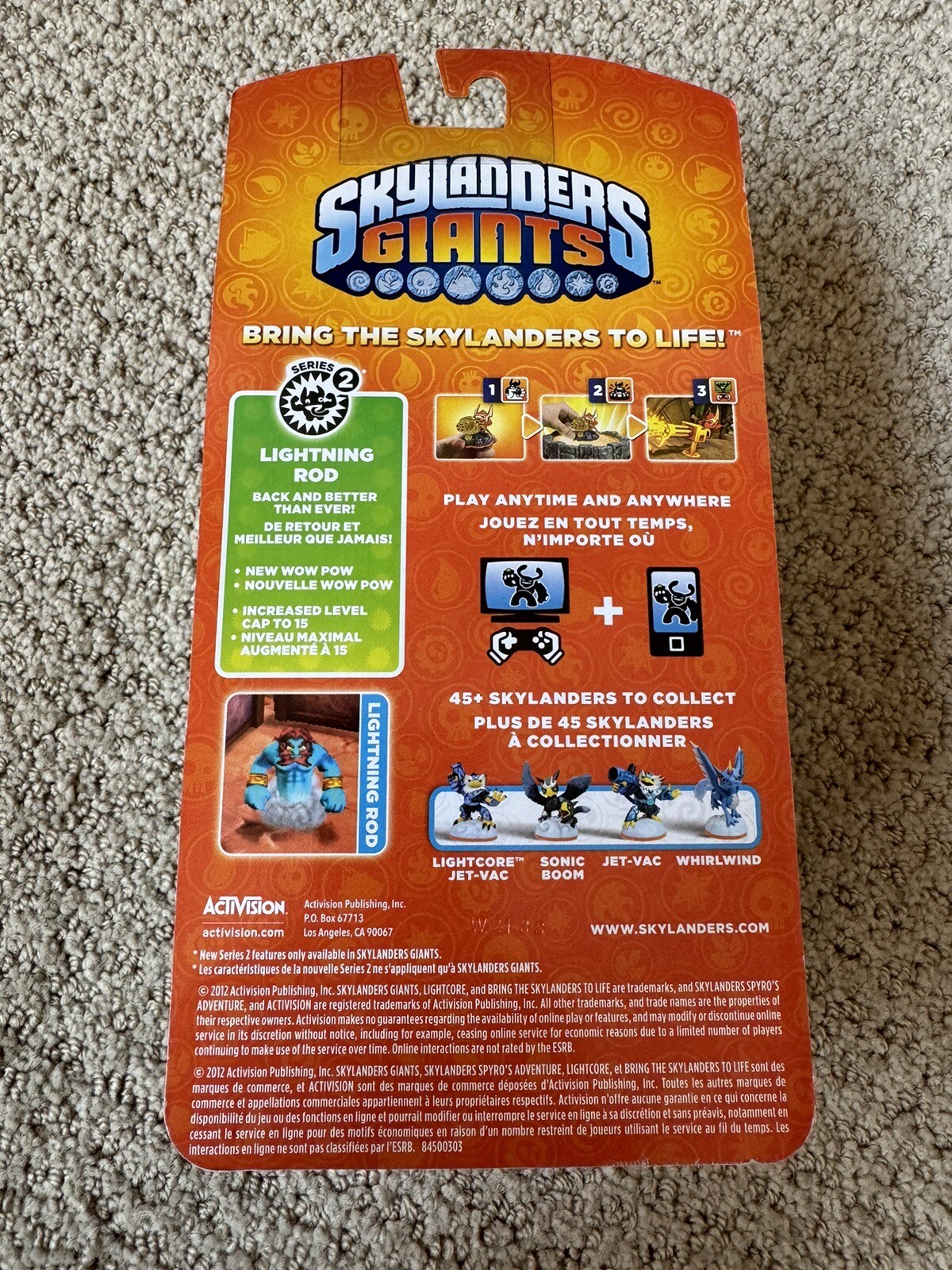 Skylanders Giants Lightning Rod Figure With Trading Card Brand New On Card