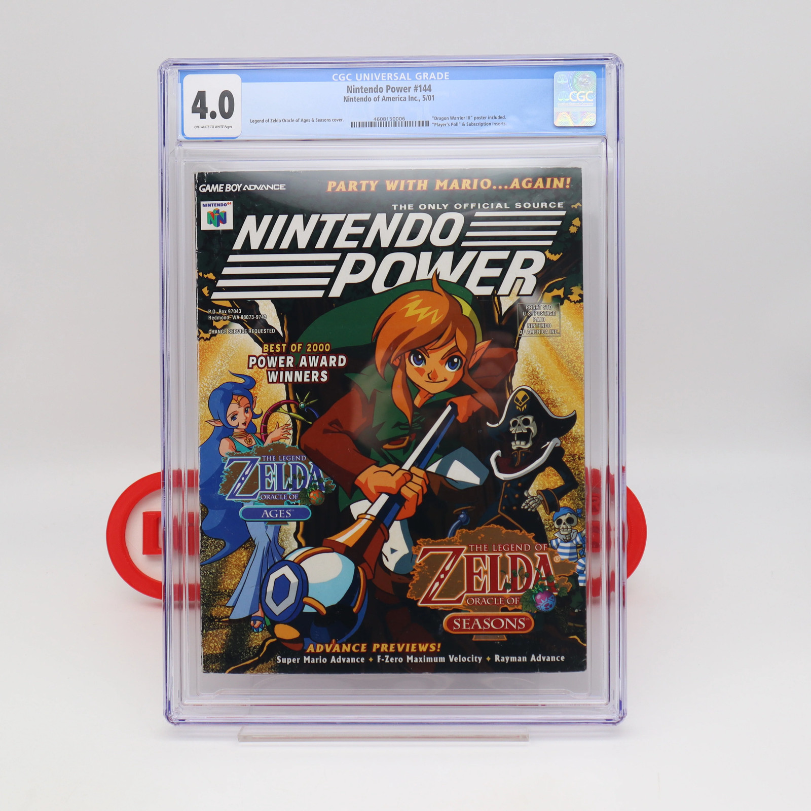 NINTENDO POWER ISSUE #144 – LEGEND OF ZELDA: ORACLE OF SEASONS – CGC GRADED 4.0