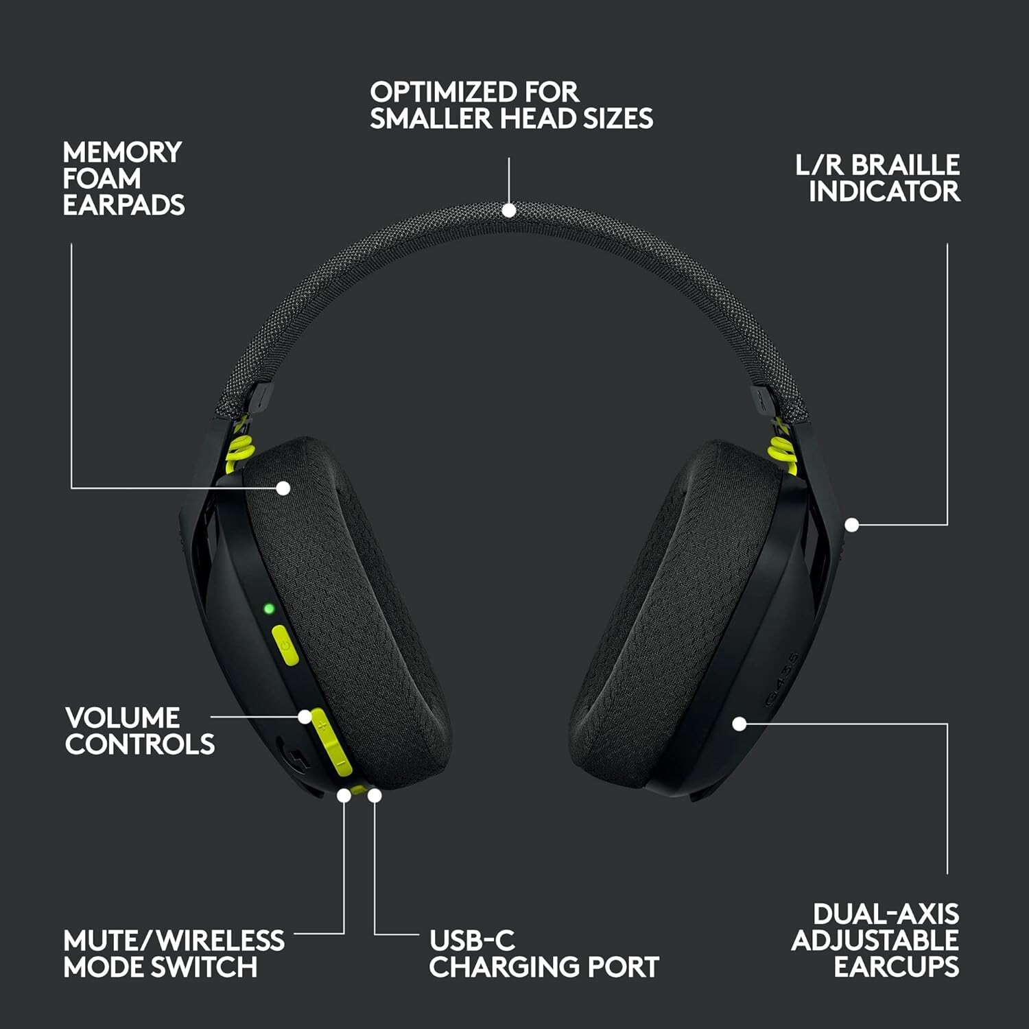 Logitech G435 LIGHTSPEED Wireless Bluetooth Gaming Headset PC PS4 PS5 Nintendo