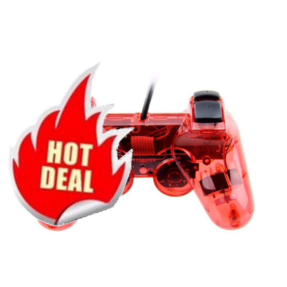 NEW Wired Twin Shock Game Controller Joypad Pad For SONY PS2 Clear Color