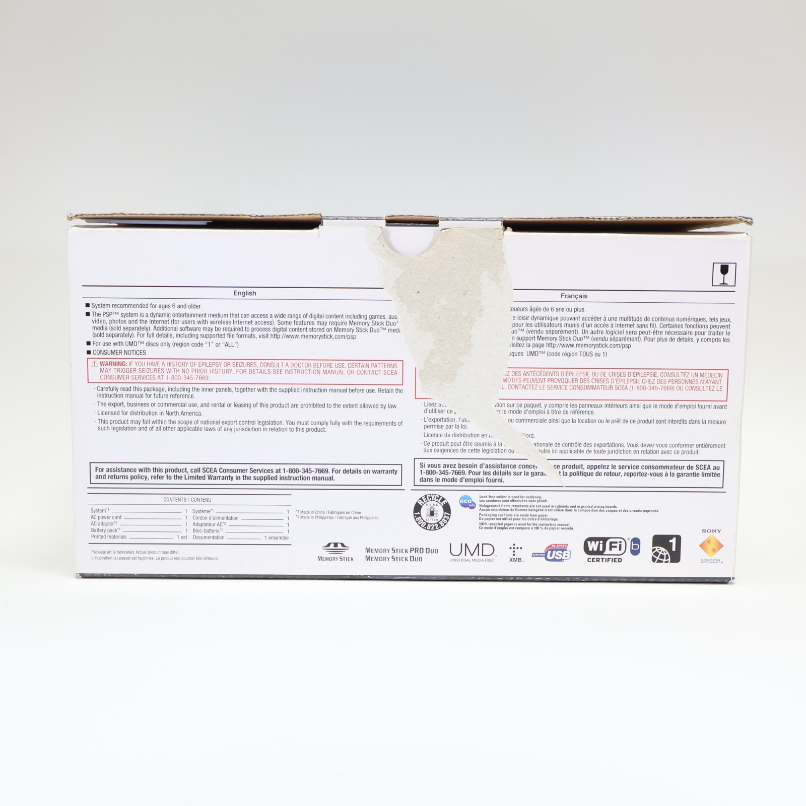 Sony PSP 1001 Box and Manuals – Authentic Acceptable Condition