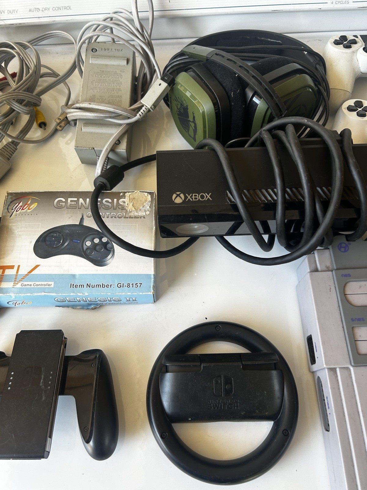 Random Video Game Accessories Lot – Power Cords, Controllers , Mics, UNTESTED