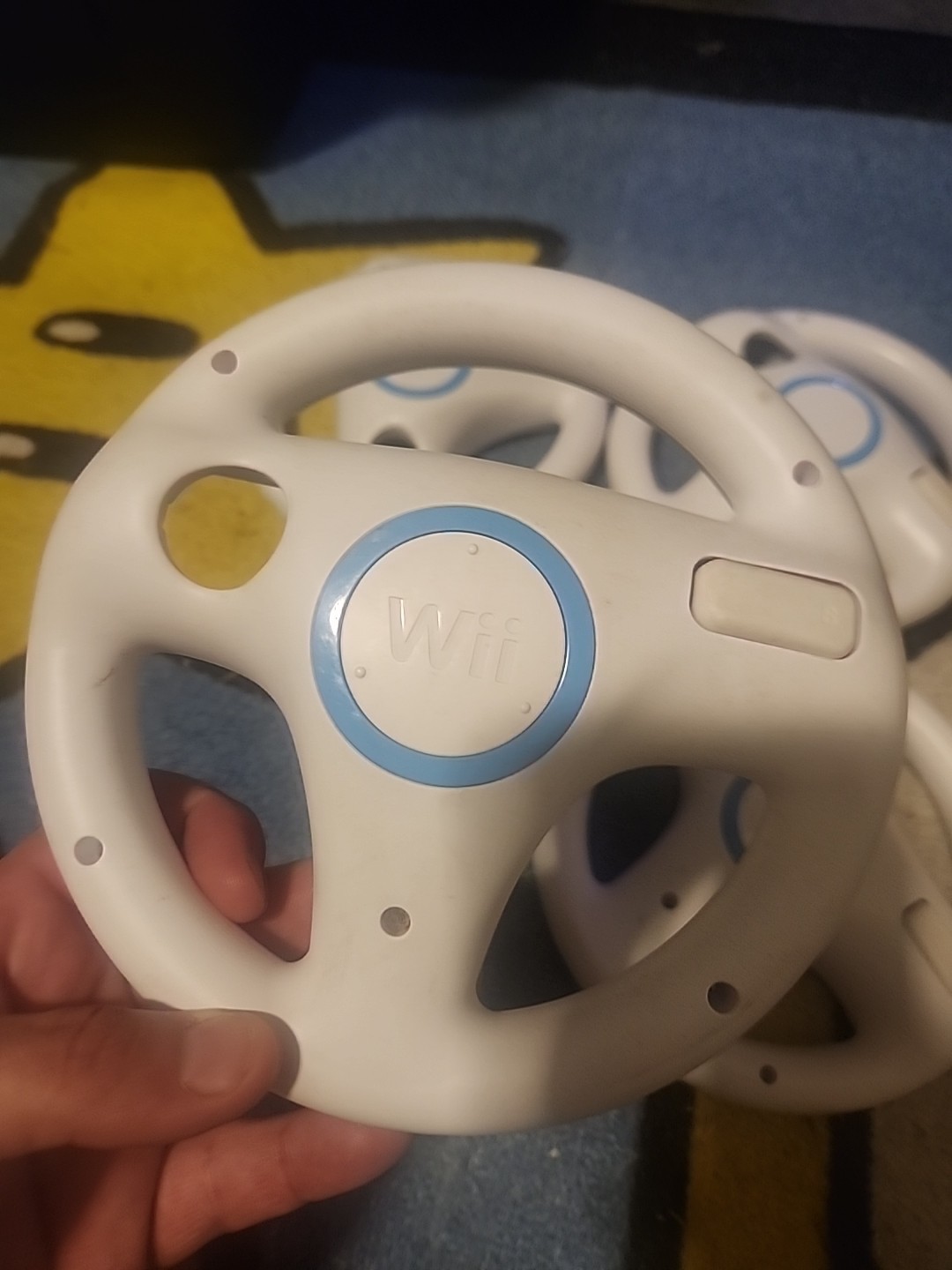 Lot Of 4 Nintendo Wii Steering Wheels RVL-024 Mario Kart Remote Attachment