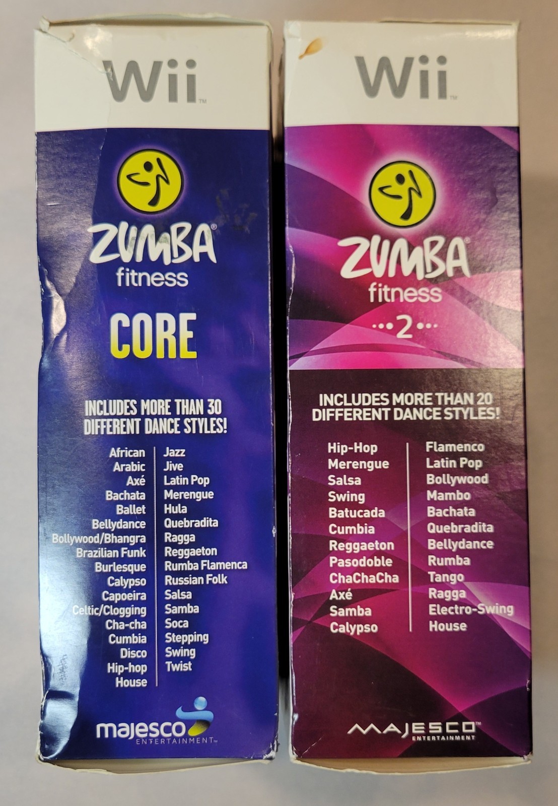 2011 Zumba Fitness 2 & 2012 Zumba Core Nintendo Wii Complete w/ Box CIB Game
