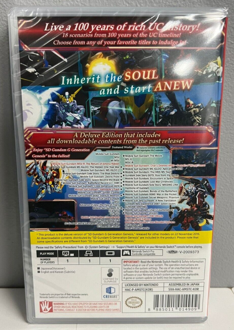 SD Gundam G Generation Genesis Switch (English) Brand New Game [2021 Strategy]