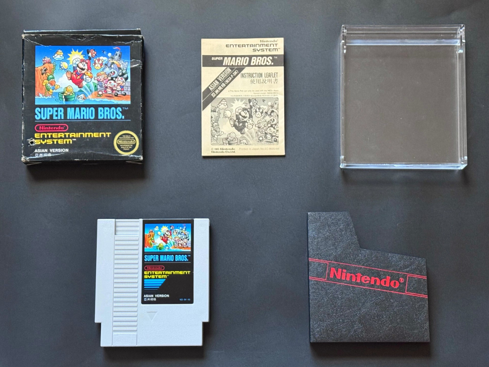 💎 NES Super Mario Bros 1985 ASIAN Variant CIB Complete Nr MINT Cart -RARE Read