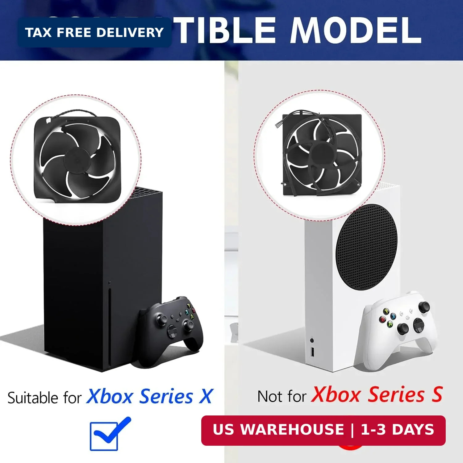 for Xbox Series X Internal Cooling Fan Replacement for Xbox Series X CPU Cooler