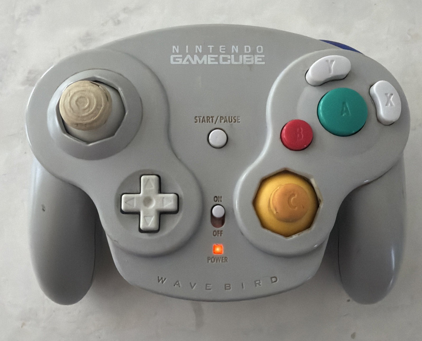 Nintendo GameCube Wavebird Platinum Controller Only ( No Receiver ) DOL-004
