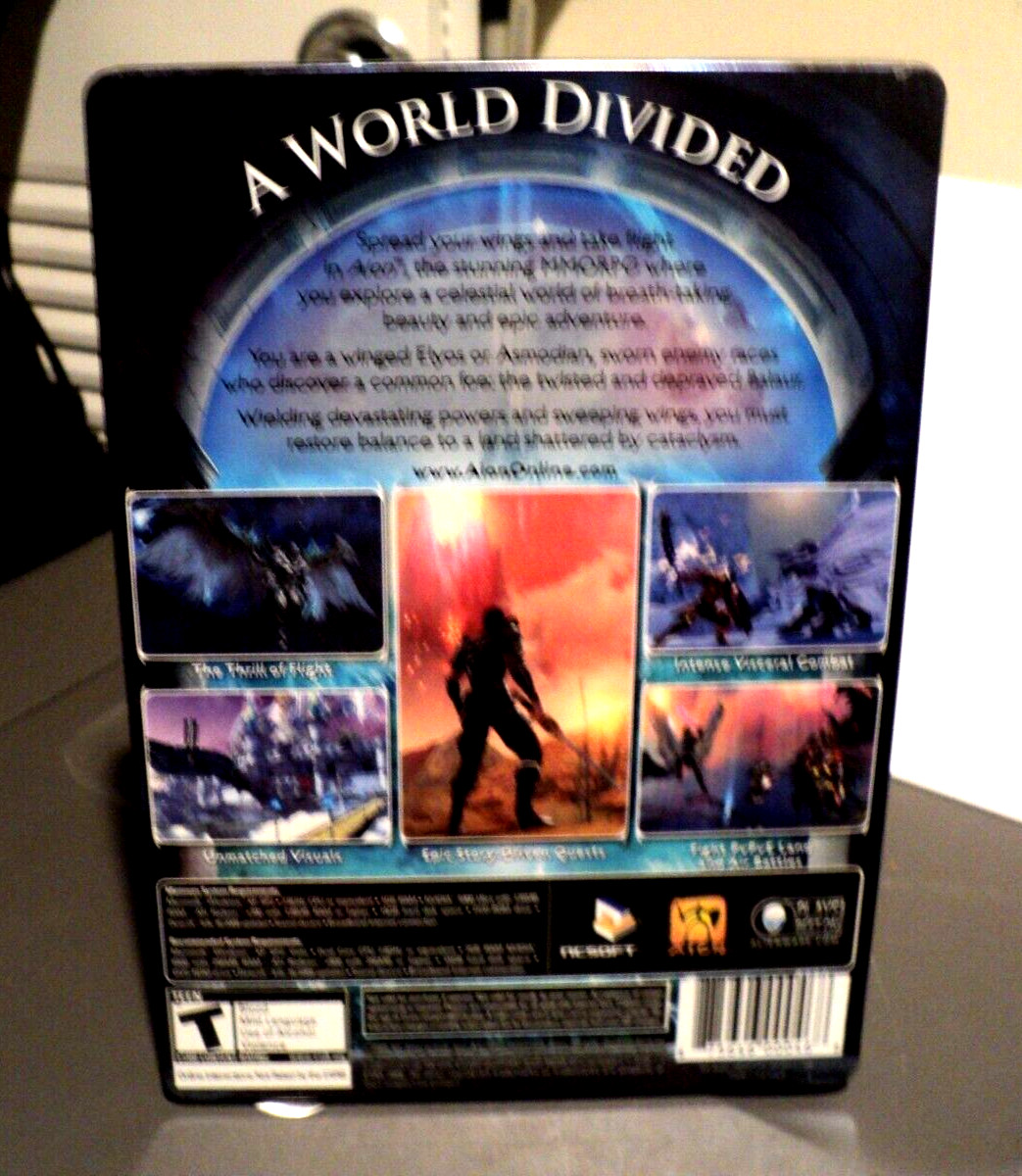 NCSOFT Aion (2009, DVD-ROM) Online Video Game: Manual & Reference: Metal Case