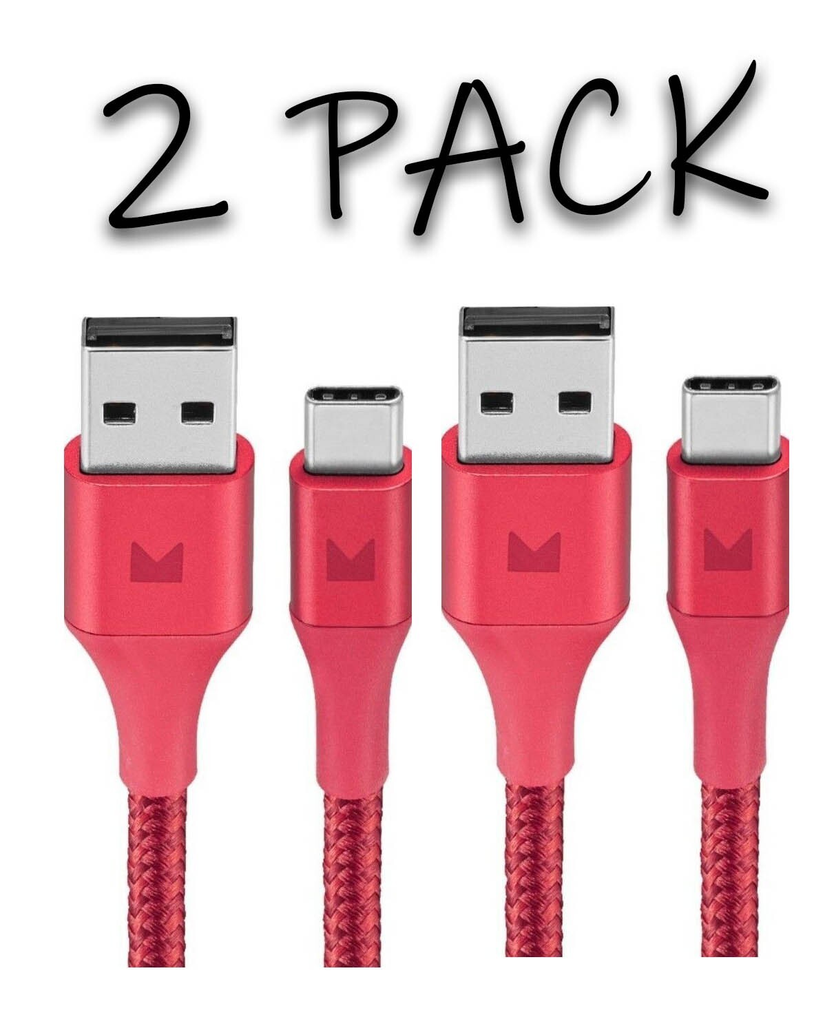 2Pac QUALITY 10FT Type-C Charging Cable for Samsung Galaxy Android Charger Cord