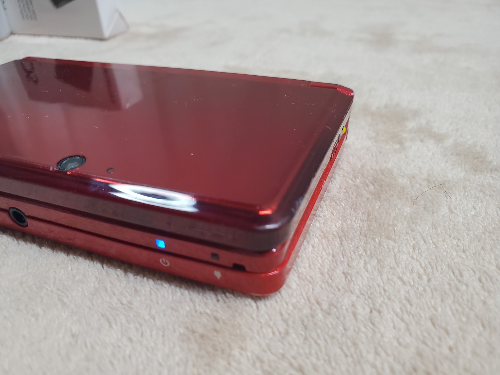 Nintendo 3DS Flame Red Handheld Console Bundle Animal Crossing New Leaf Charger