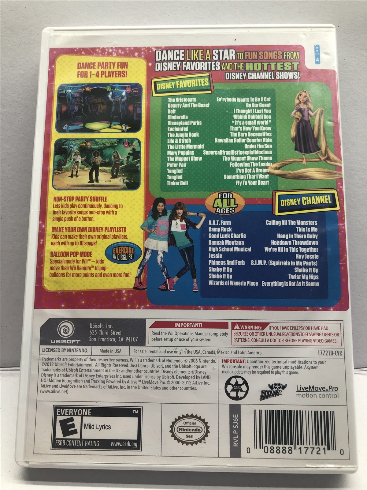 Just Dance: Disney Party (Nintendo Wii, 2012) Complete w/ Manual Tested Working