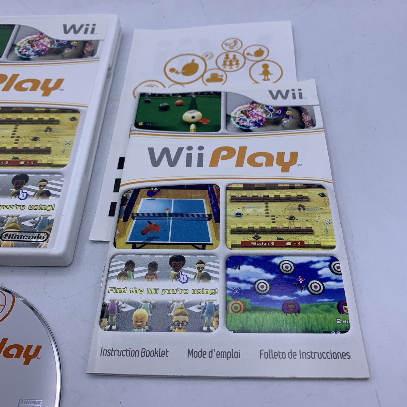 Wii Play (Nintendo Wii, 2007) Complete with Manual CIB Refurbished – Good