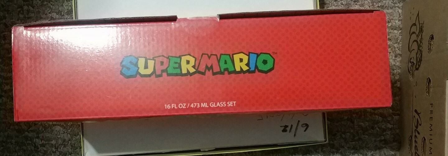 Nintendo Super Mario 4 Piece Pint (16 oz) Glass Set-New-Mario/Luigi/Yoshi/Peach