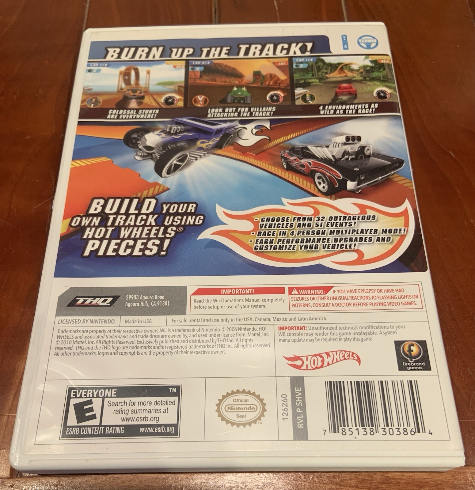 THQ Hot Wheels Track Attack Nintendo Wii (2007) E NTSC-U/C Complete w Manual