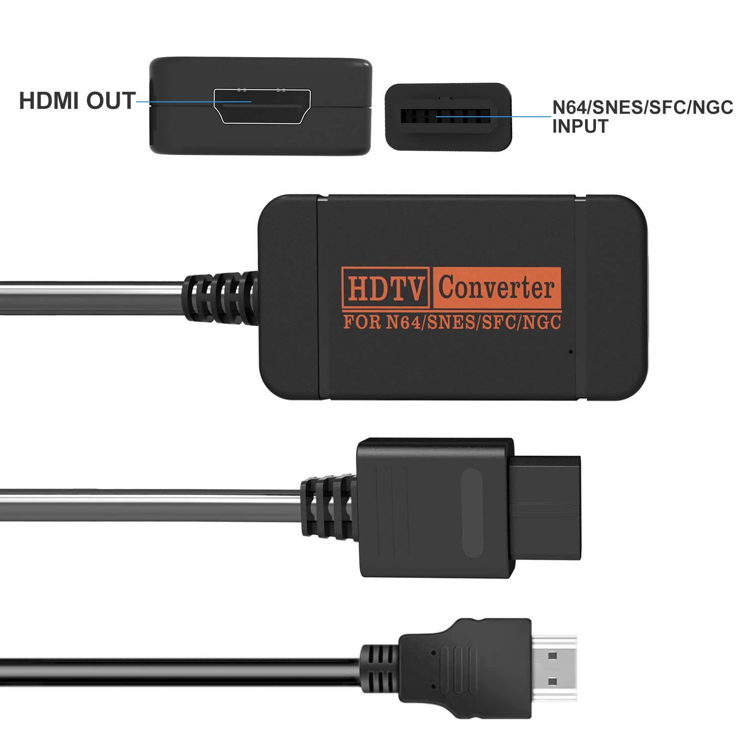 yoxxzus N64 HDMI Adapter, Converter with Cable for Black