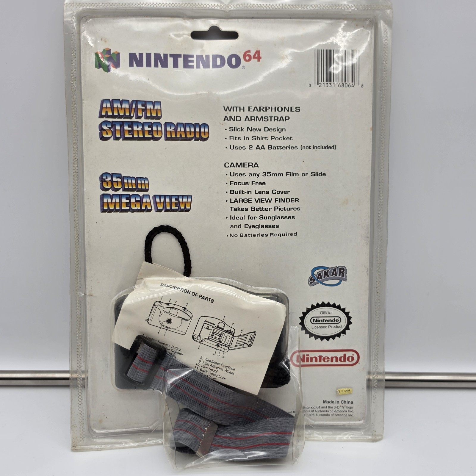 Nintendo 64 AM/FM Radio and 35mm Orange Film Camera Combo NEW FACTORY SEALED