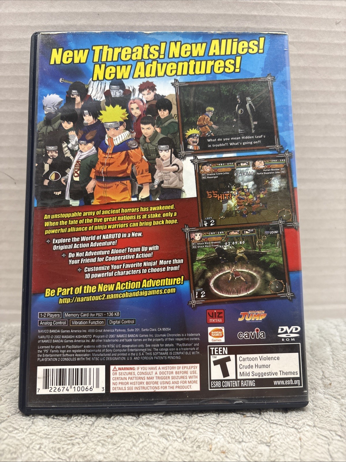 PlayStation 2 PS2 Naruto Uzumaki Chronicles 2 Game Complete Tested