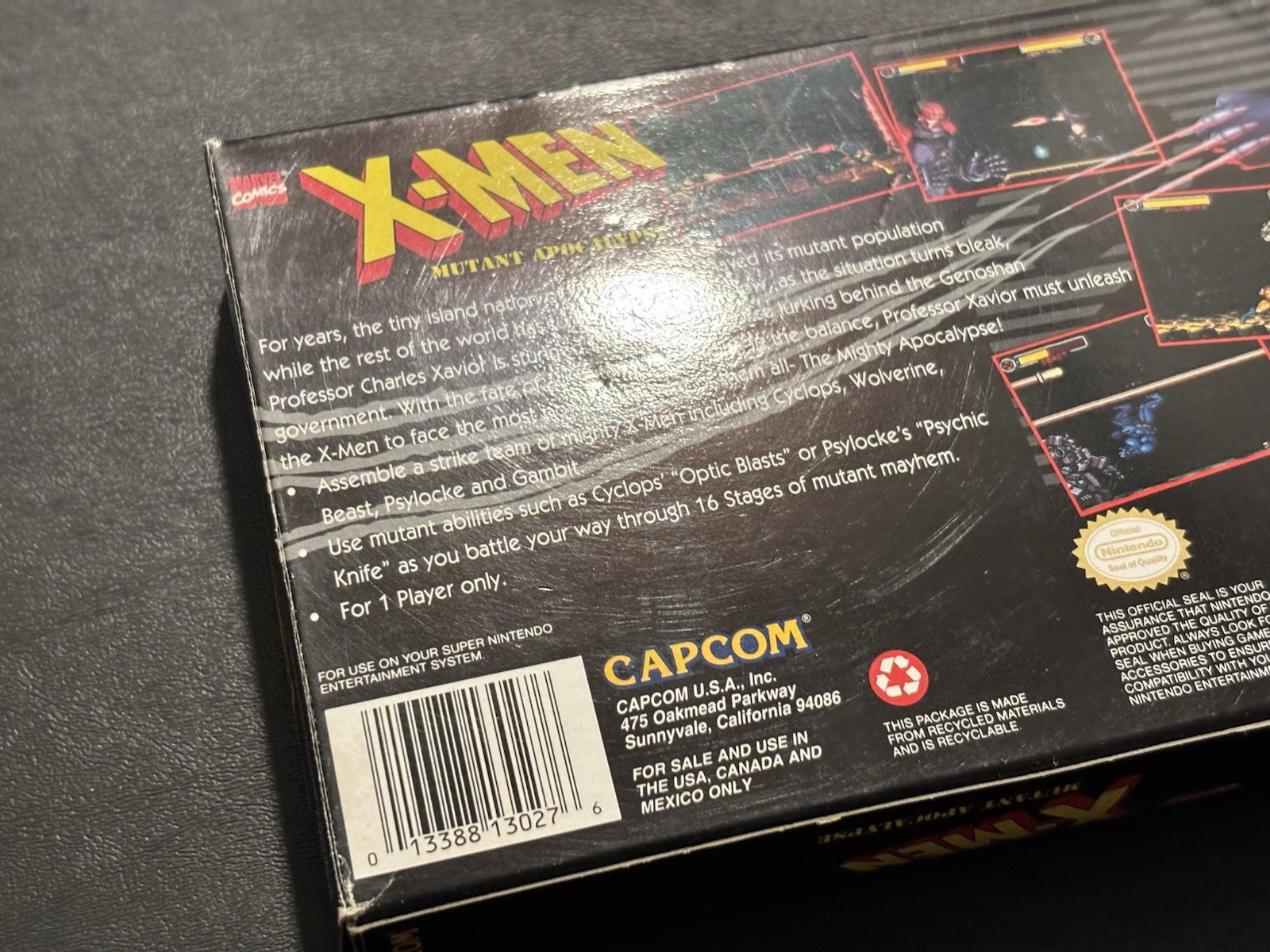 X-Men: Mutant Apocalypse (SNES Super Nintendo 1994) Box Manual & Cart Authentic