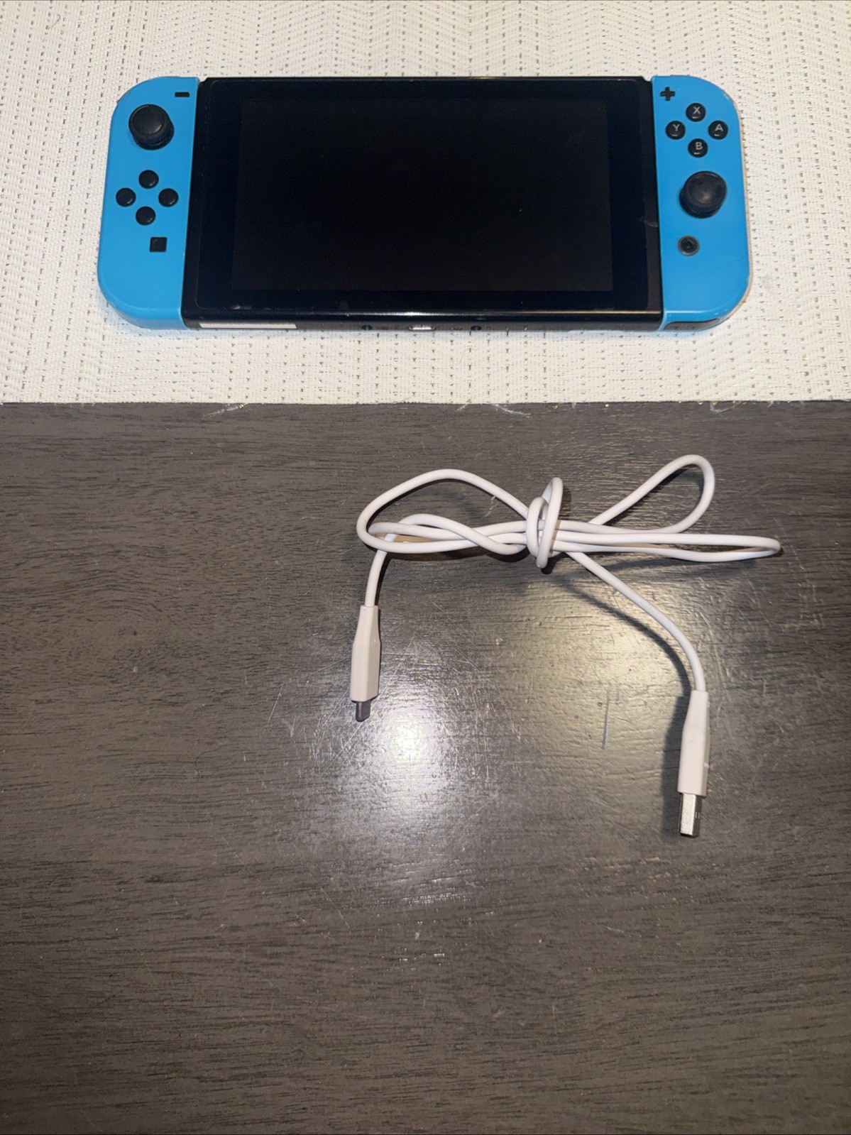 Nintendo Switch HAC-001/01 Console W/ Blue Joy-Con Controllers With Cable