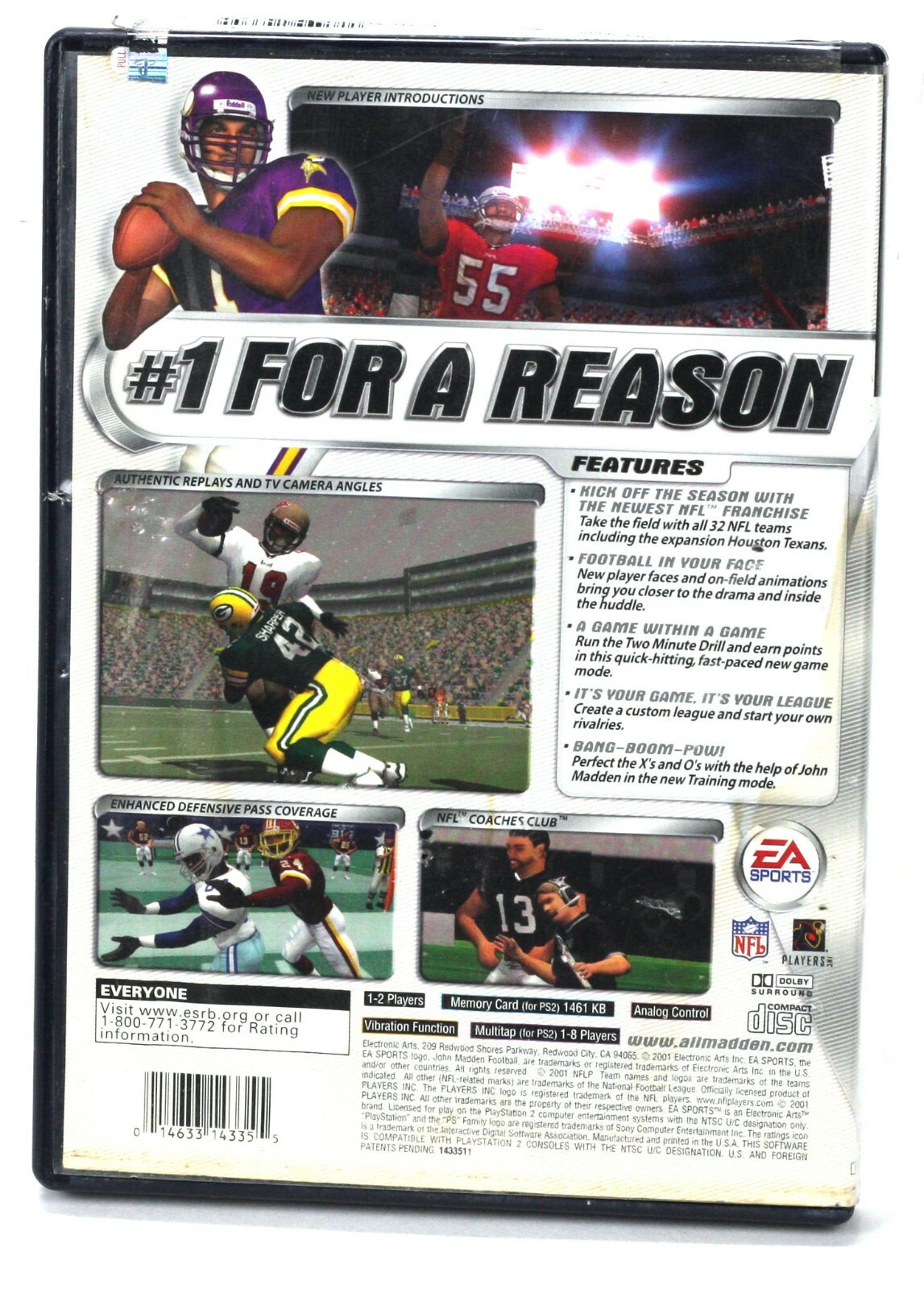 Madden NFL 2002 (Sony PlayStation 2, 2001) – Complete/CIB – Tested