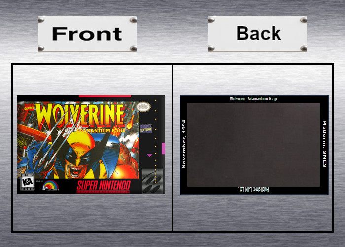 Wolverine Adamantium Rage Video Game Box Art *SNES* High Quality Magnet