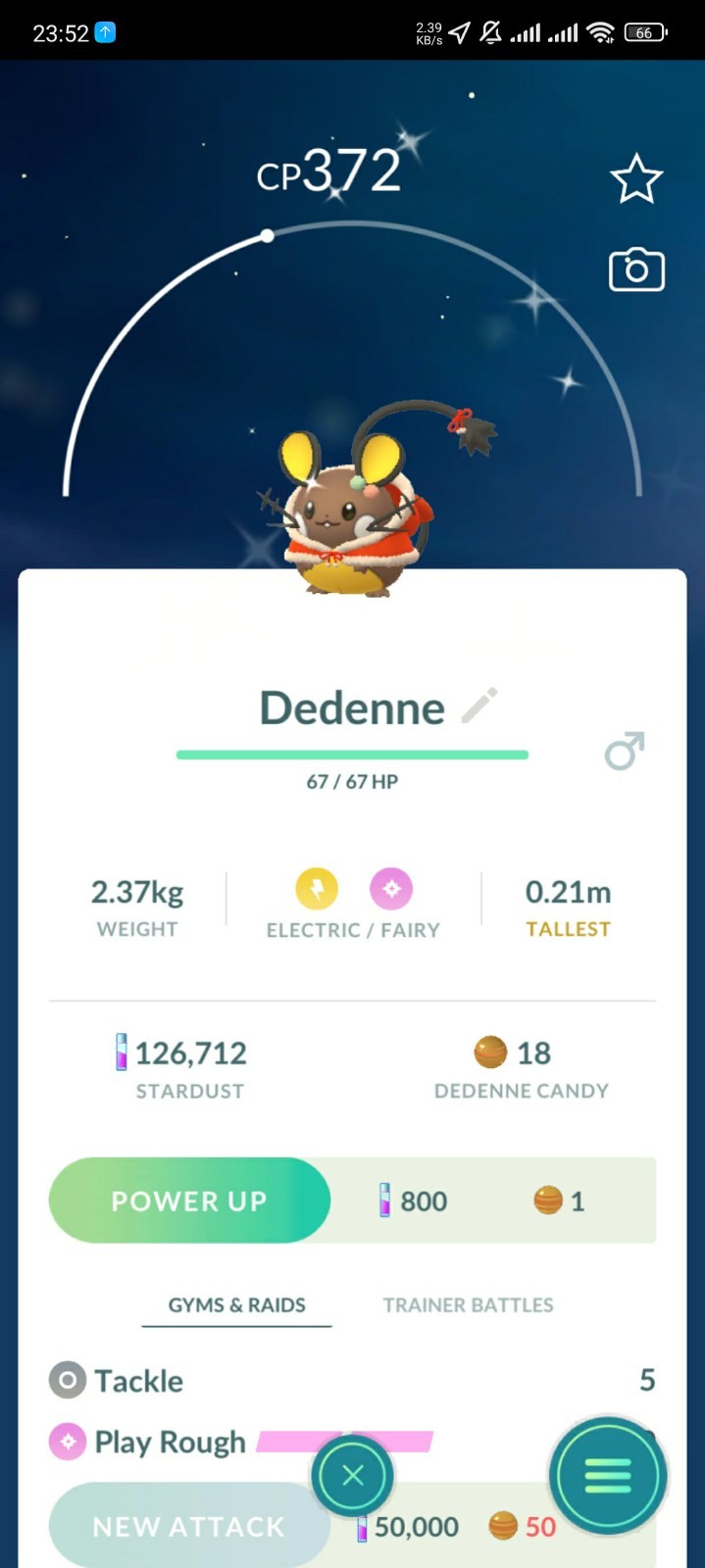 Shiny Dedenne Wearing Holiday Attire – 20k Star.d or mini P T C