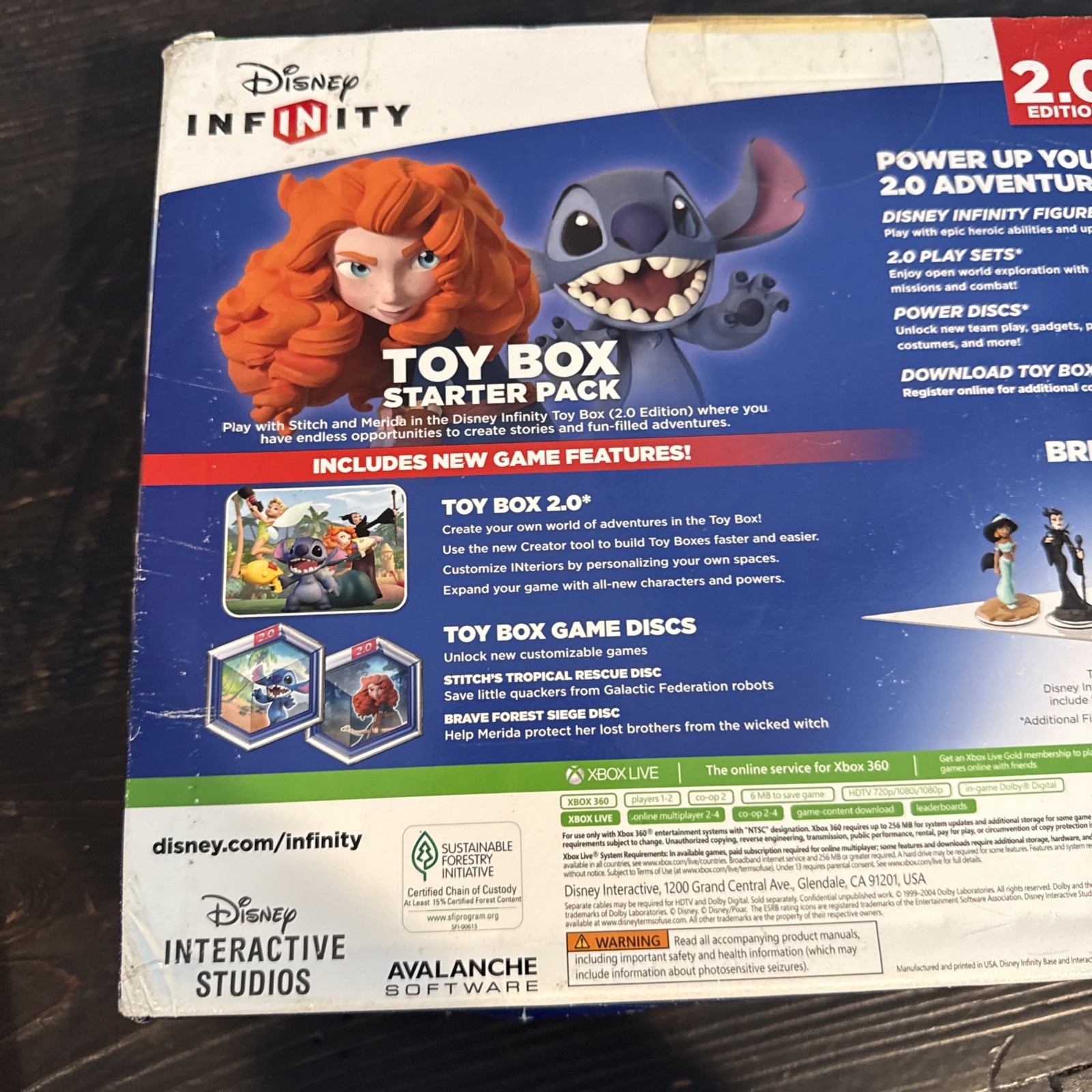 Disney Infinity Toy Box Starter Pack 2.0 Xbox 360 New Stitch Merida Brave