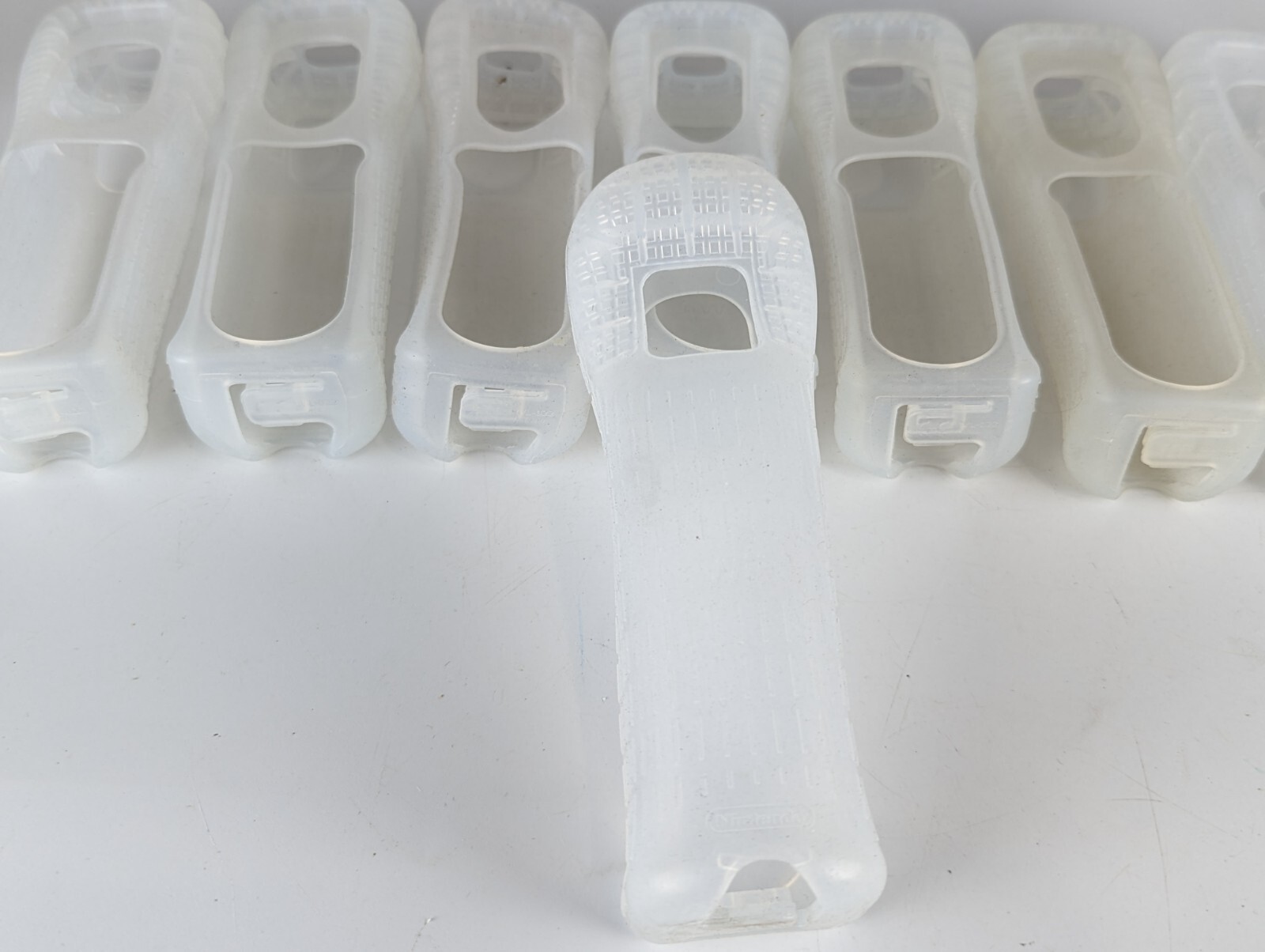 Official Nintendo Wii Remote Rubber Silicone Gel Cover Sleeves Clear Lot of 8
