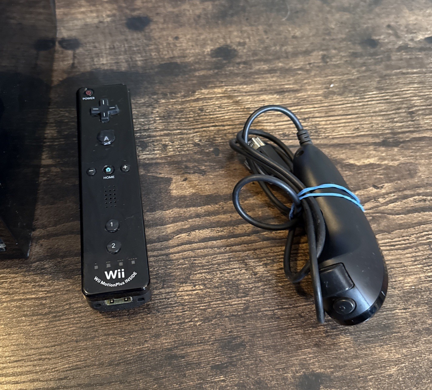 Nintendo Wii Console RVL-101 Black System with OEM Remote Motion Plus Tested