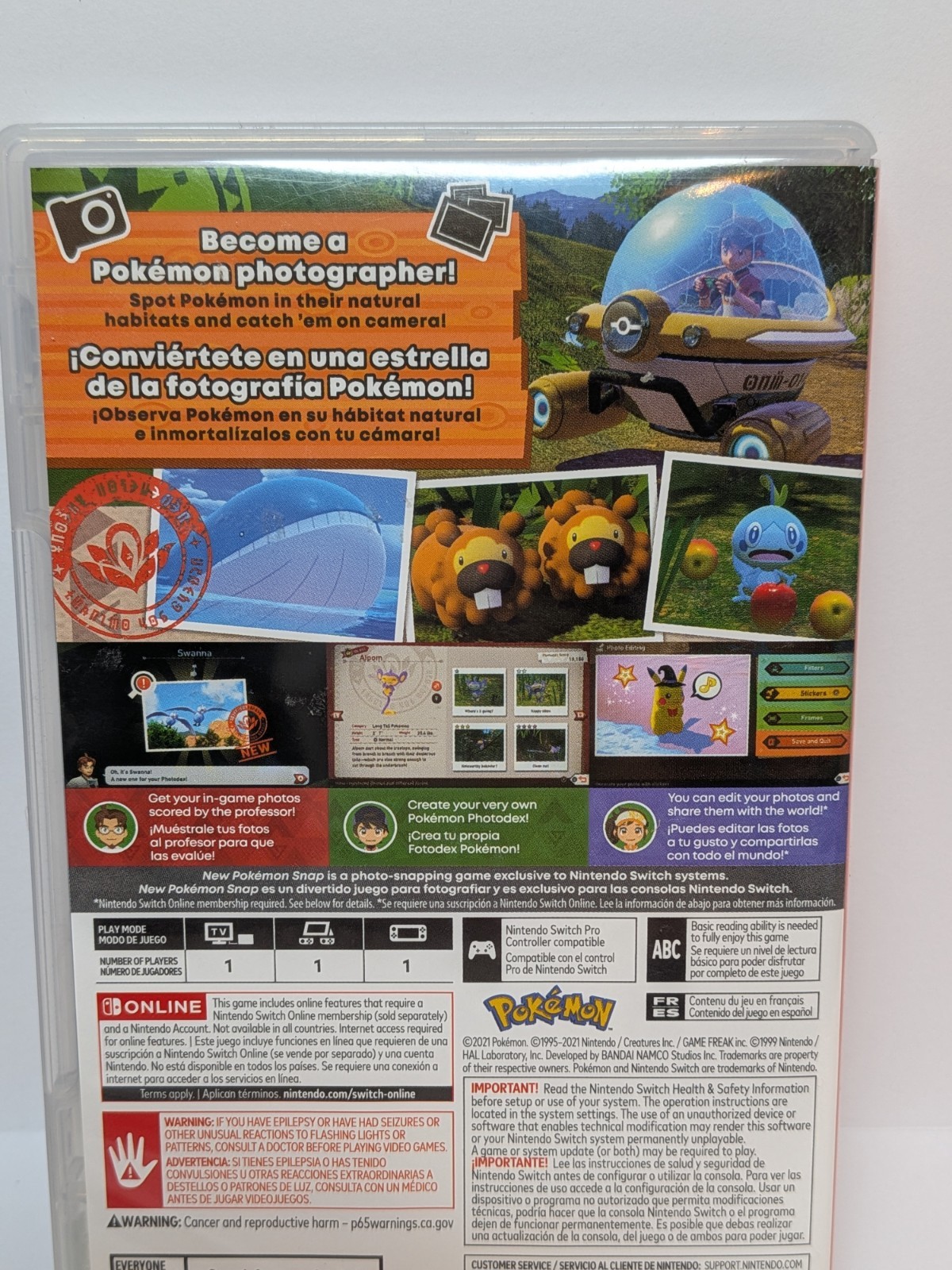 Pokémon Snap Game for Nintendo Switch (2021) Complete Original Case CIB EUC