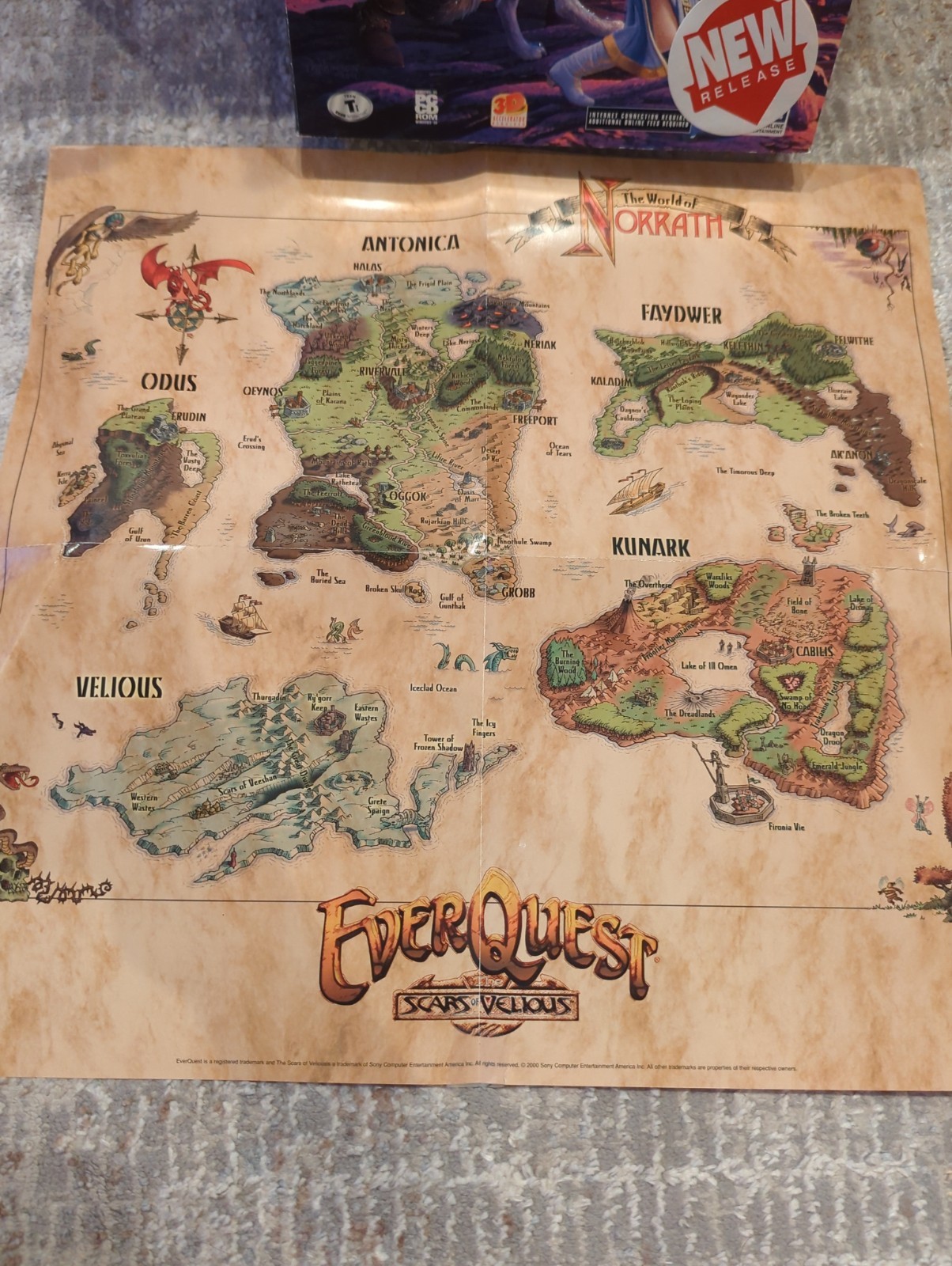 EverQuest + Shadows Of Lucin PC Game Big Box 1998 Lot With Extra Map See Descrip