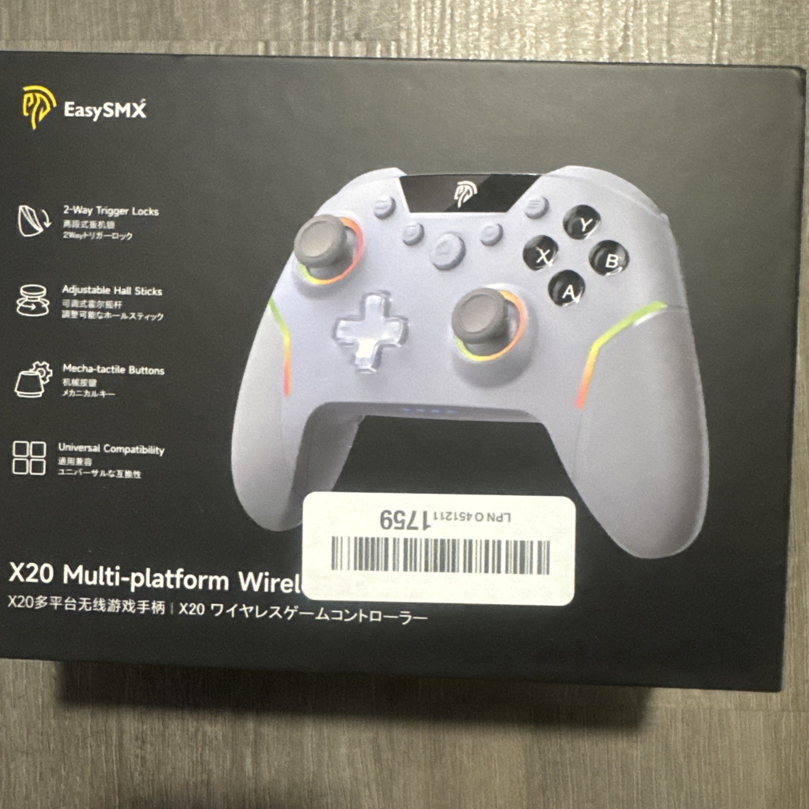 EasySMX X20 Wireless Gaming Controller RGB Backlit Hall Effect Triggers New