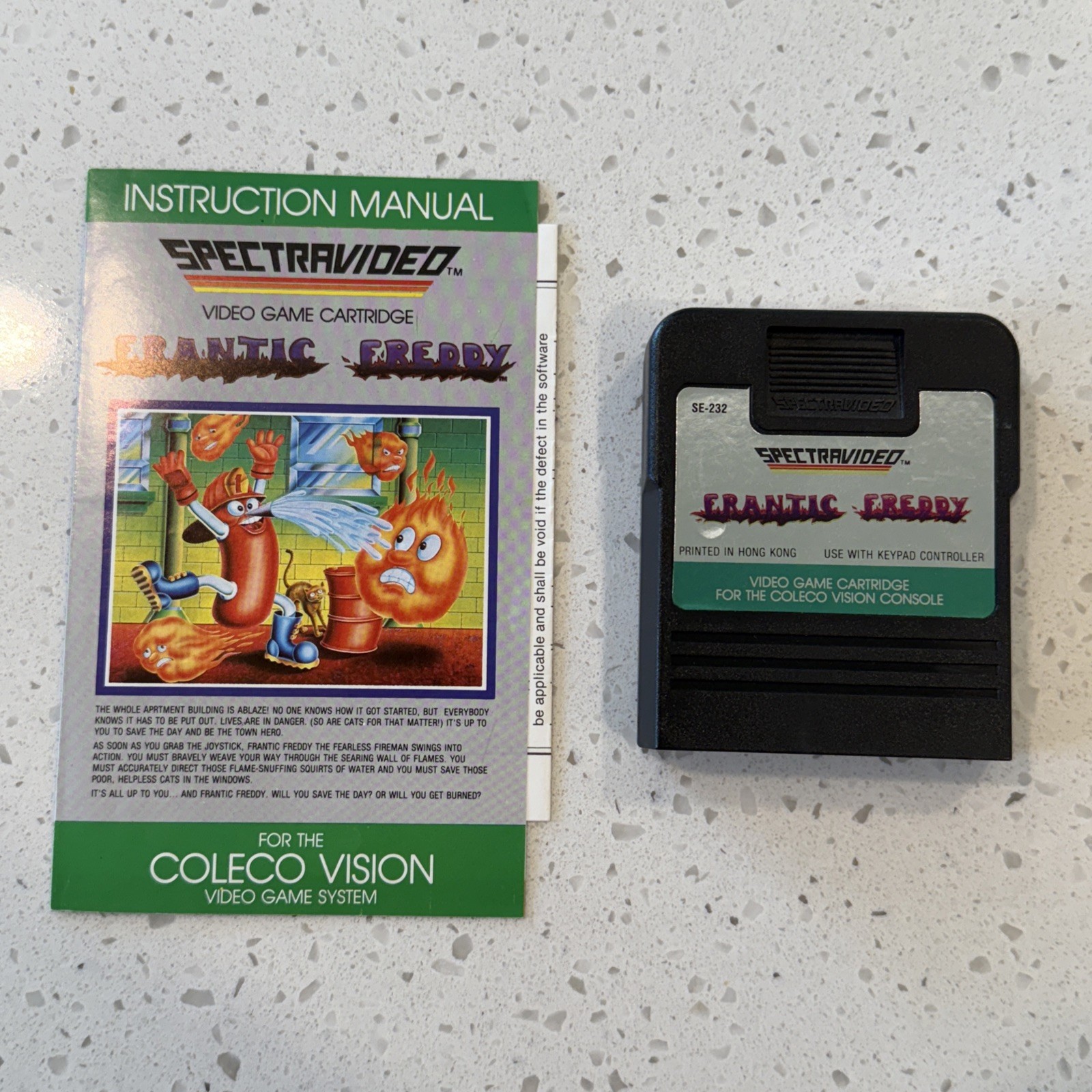 Colecovision, – FRANTIC FREDDY – Spectravideo – Great Label w/ Manual