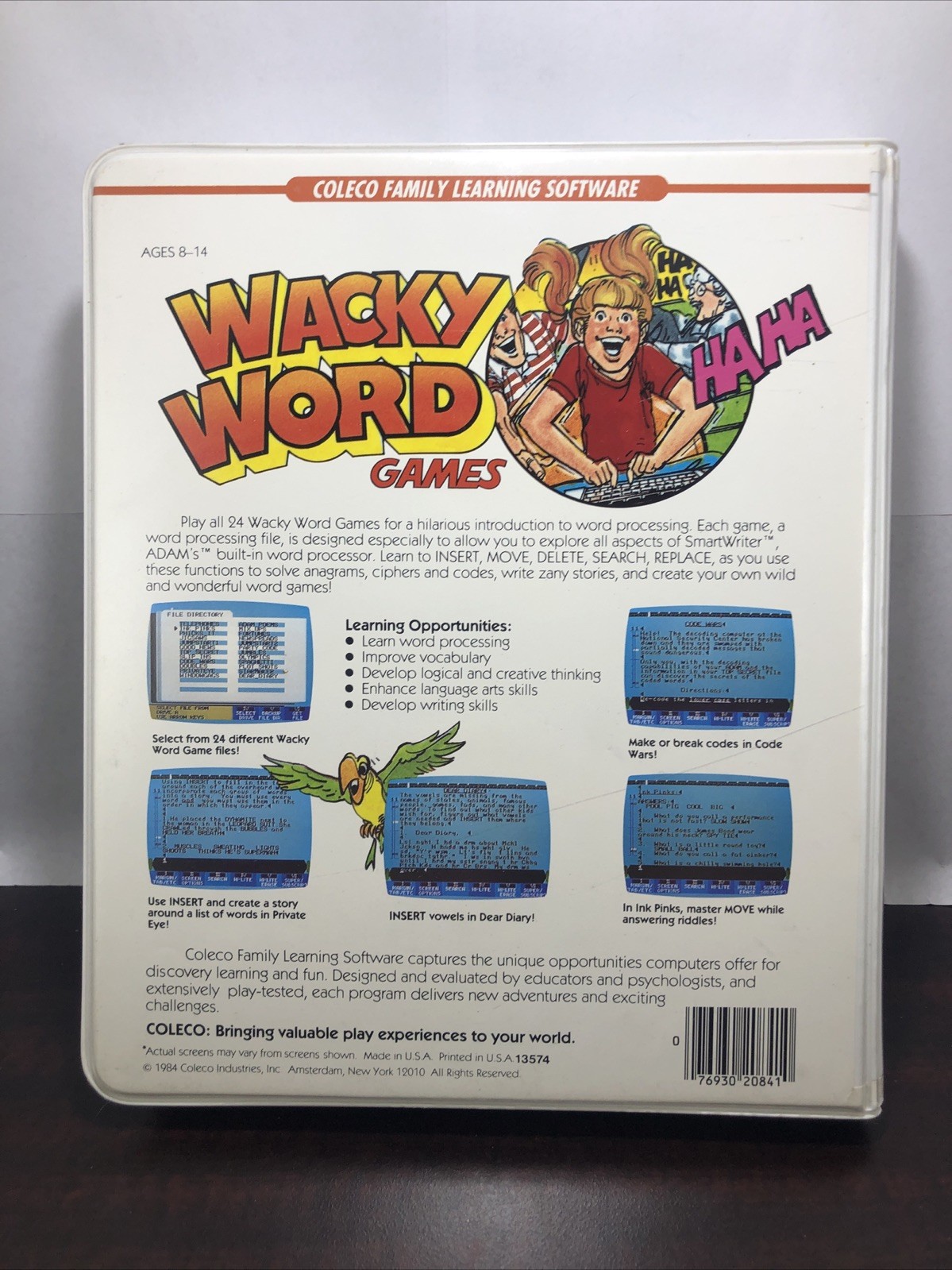 Wacky Word Games Coleco Adam Computer System Complete