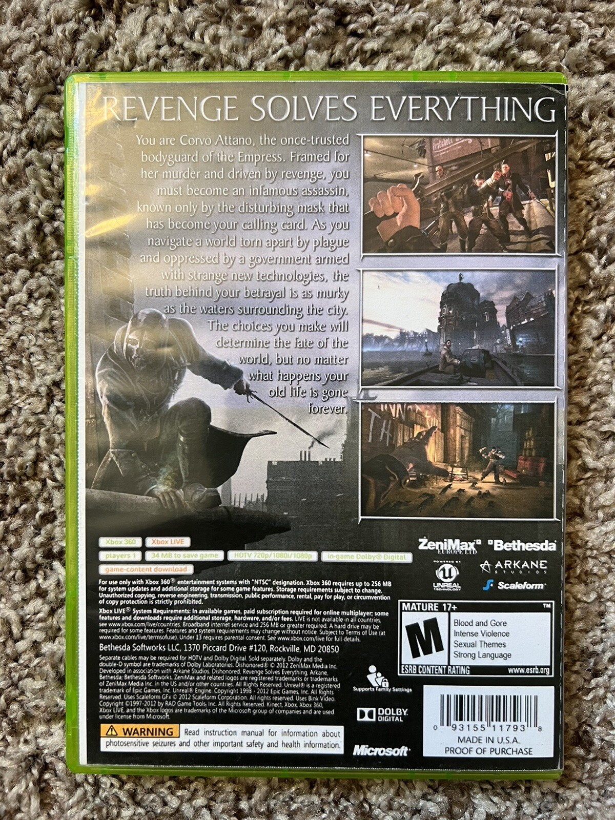 Dishonored (Microsoft Xbox 360, 2012)