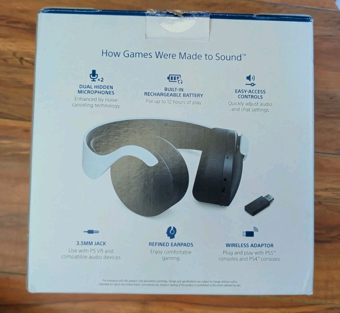 PlayStation Pulse 3D PS5 Wireless Headset w/ Dongle, Cable | Open-Box