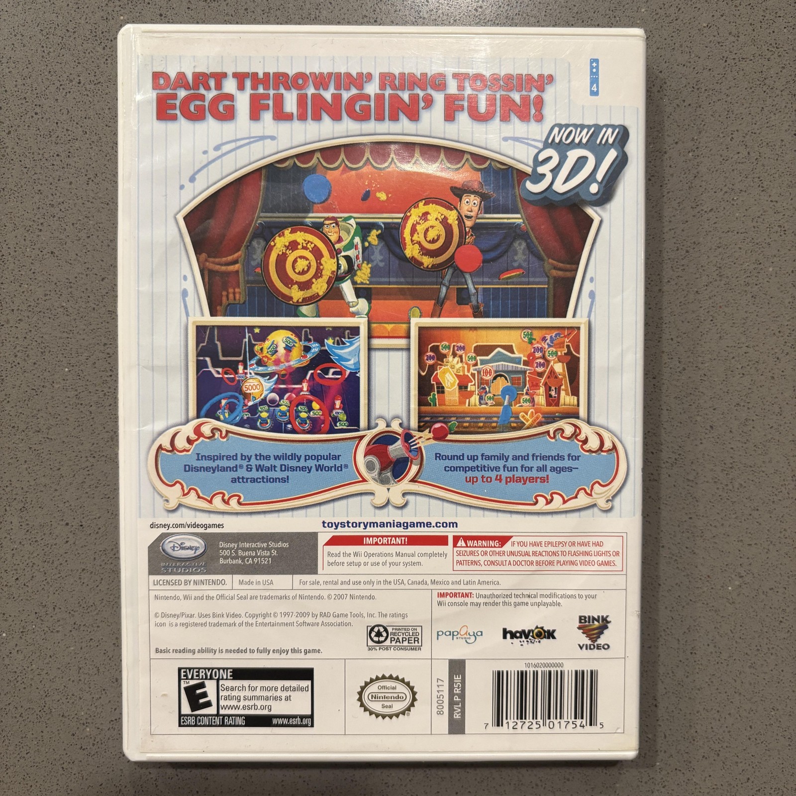 Toy Story Mania Nintendo Wii Video Game Complete Disney Pixar Family Party