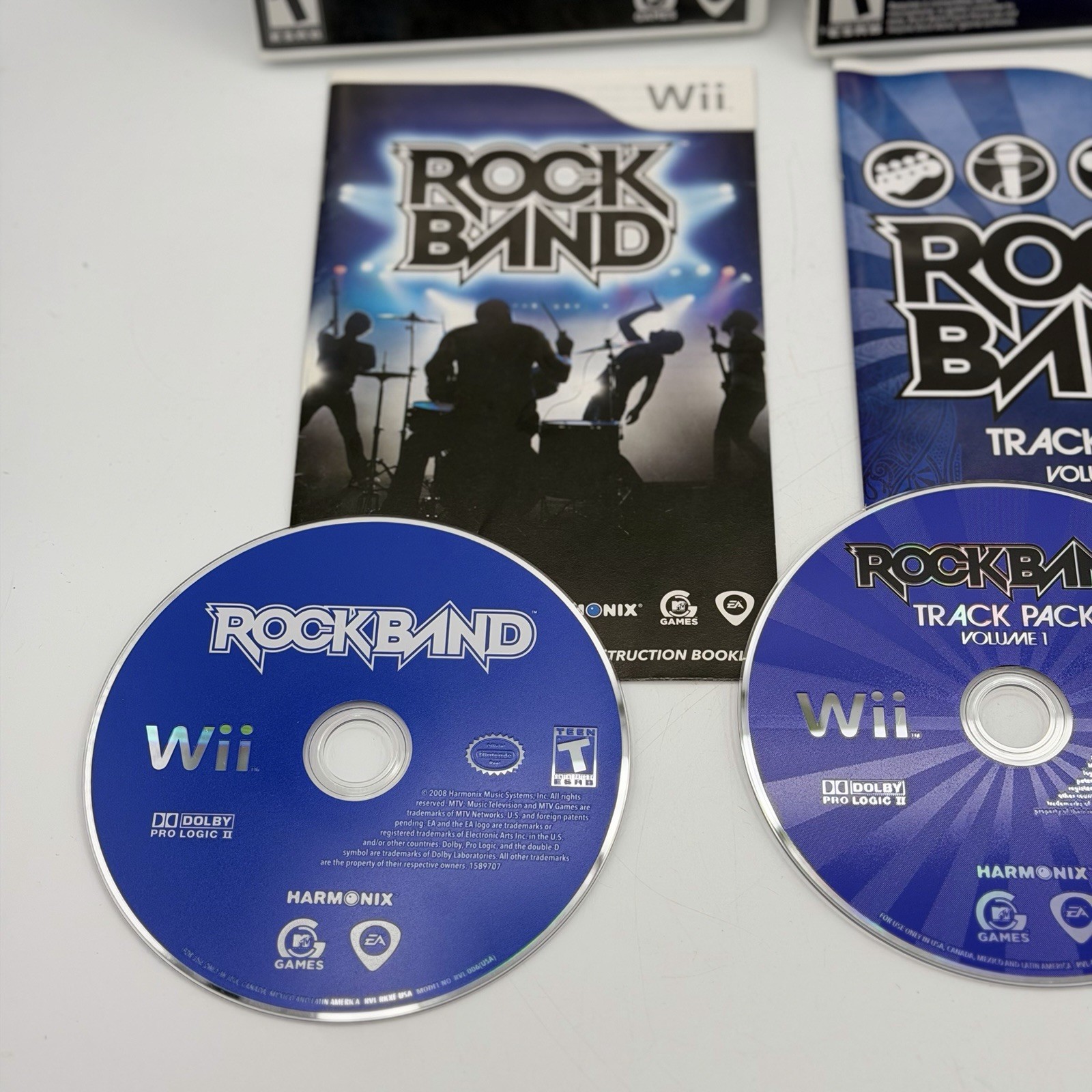 Wii Rock Band 3 Game Lot – Rockband 1 & Track Pack Vol 1 & 2 Vintage Nintendo