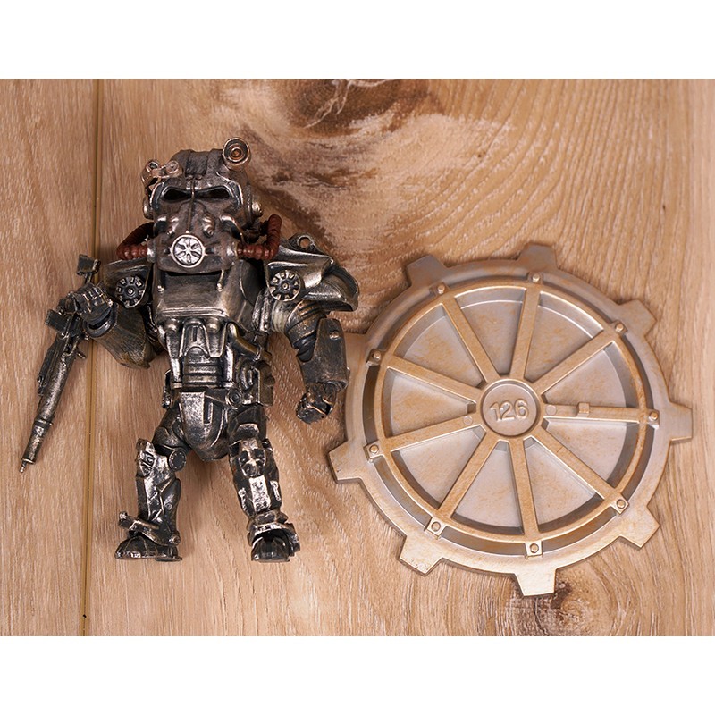 COMPLETE SET! Fallout Build-a-Figure Power Armor & DOG DOGMEAT & GUN Lot of 7