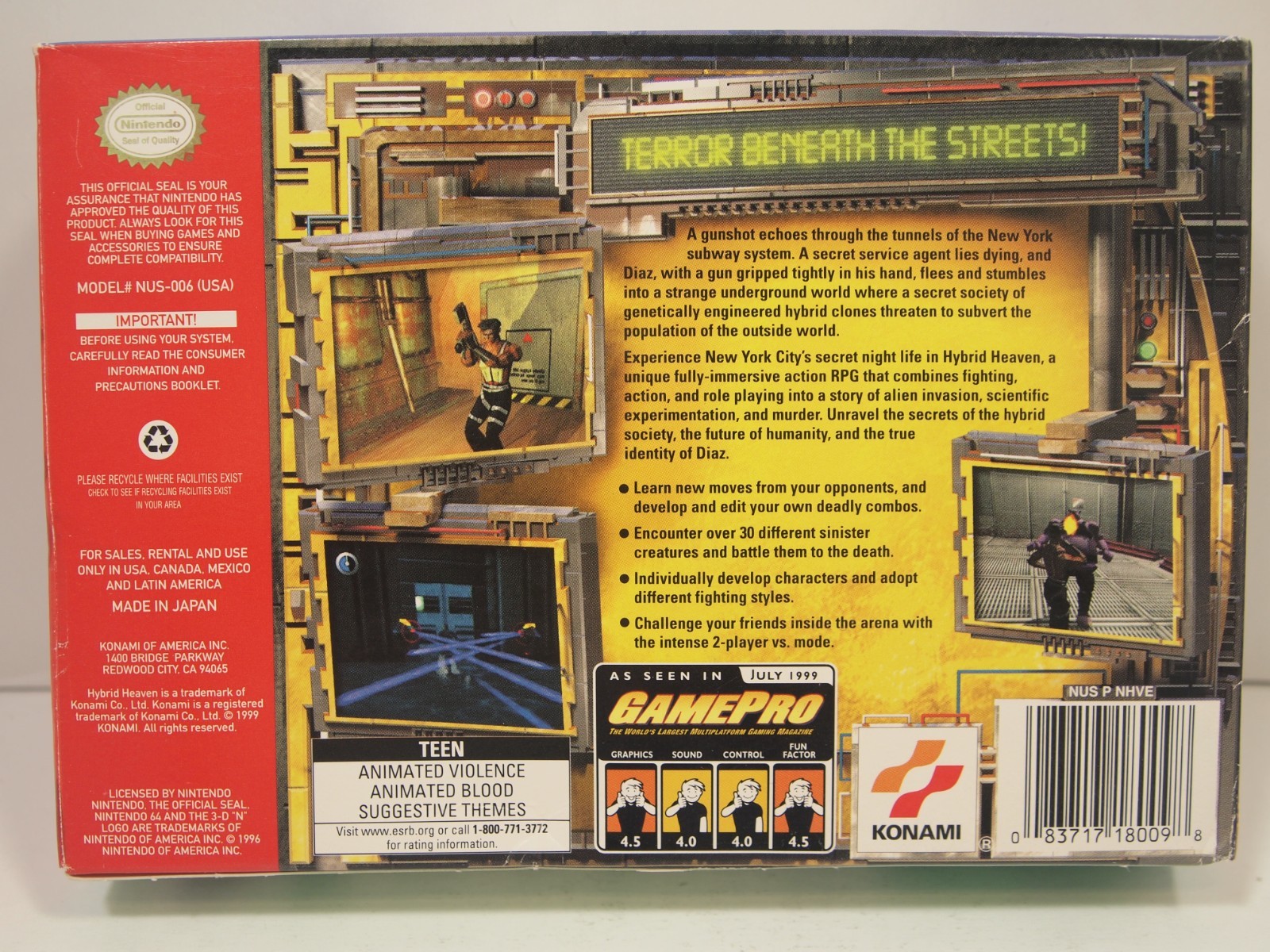 Hybrid Heaven (Nintendo 64 | N64) Authentic BOX ONLY