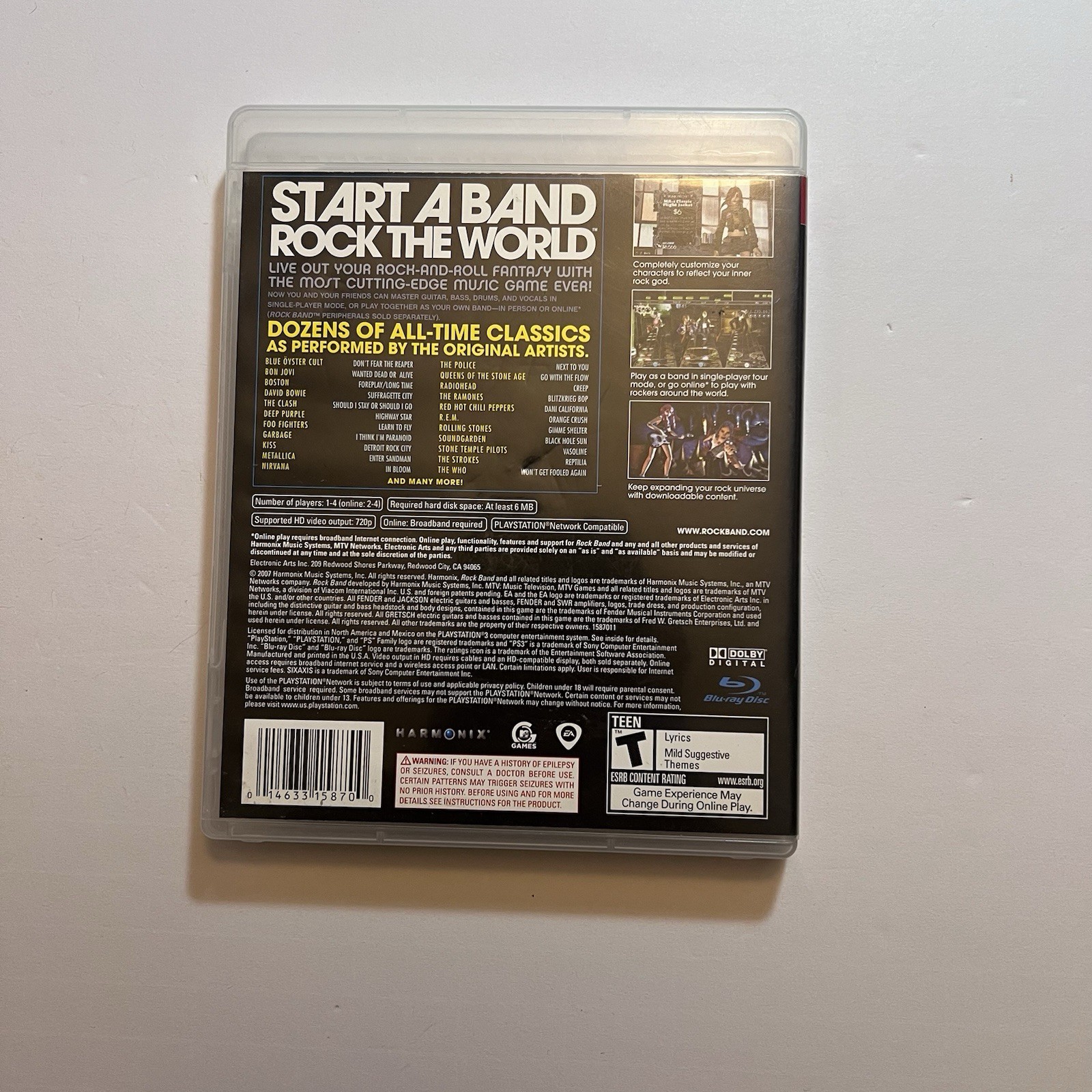 Rock Band (PS3 PlayStation 3, 2007) Complete Clean And Tested