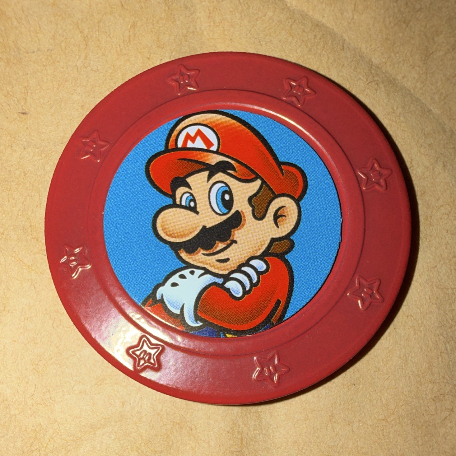 RARE Frankford Candy Super Mario Mario Red Embossed Plastic Coin Token