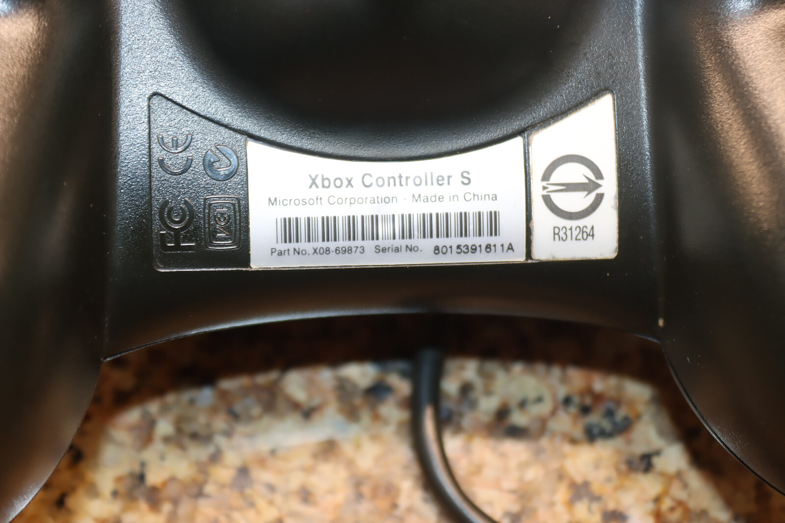 Microsoft Xbox Genuine Black Controller S X08-69873 OEM Wired w/ Breakaway Cable